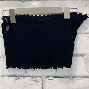 Black cropped Tube Top